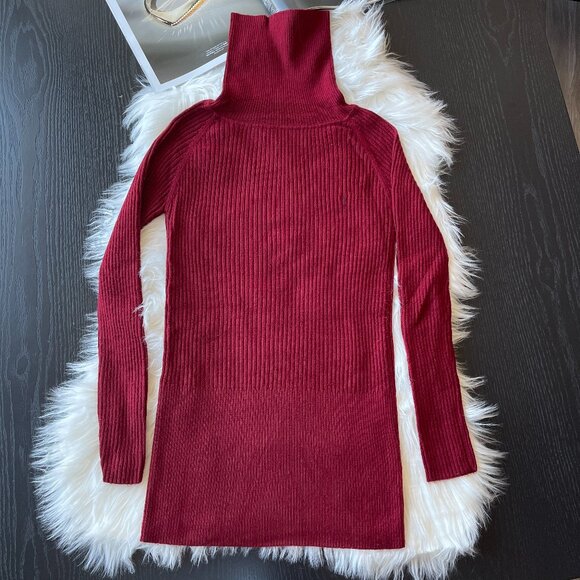 Size XS Turtleneck Red Sweater Mini Dress Price Firm - Picture 1 of 6